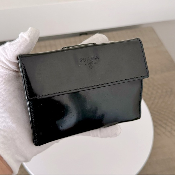 Prada Black Patent Compact Wallet - Picture 4 of 10